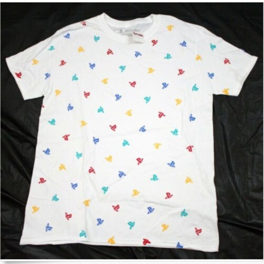 Playstation Logo Short Sleeve White T-Shirt